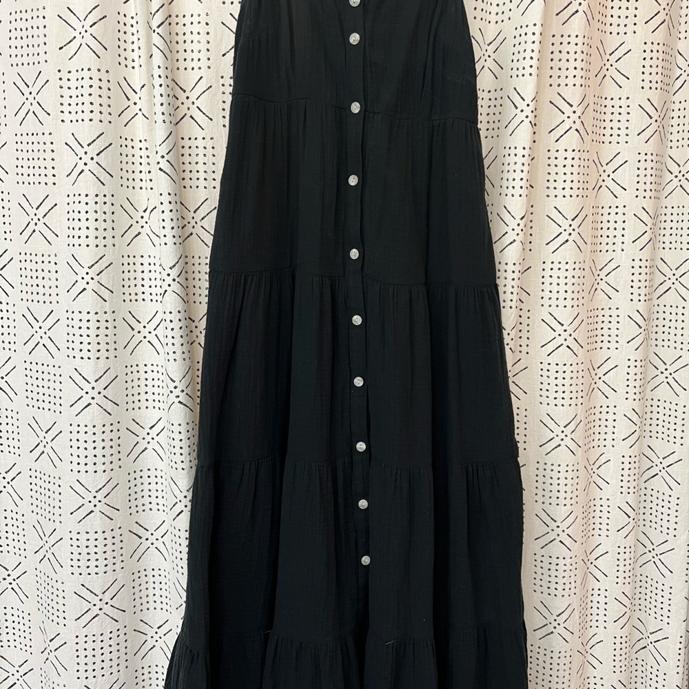 Black Linen Maxi Dress
